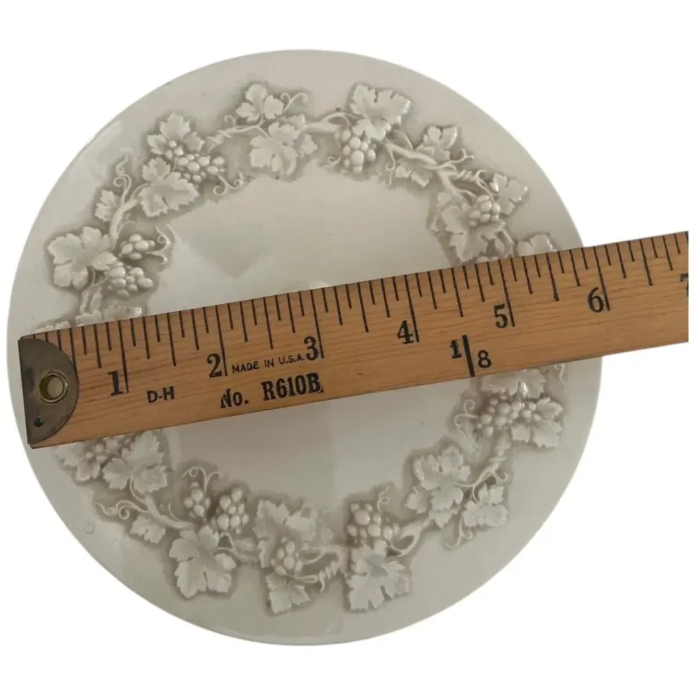 Wedgwood Queens Ware Embossed Trinket Box Grape Vine Etruria England